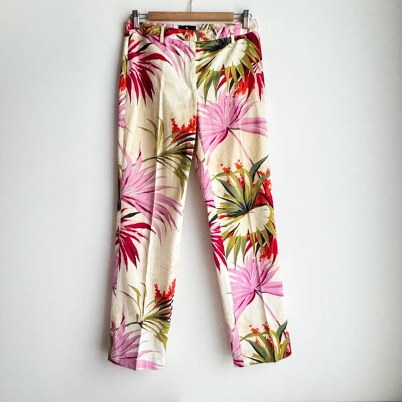 Etro Tropical Print Slim Fit Classic Vacation Miami Theme Pants 40/S - Picture 2 of 6